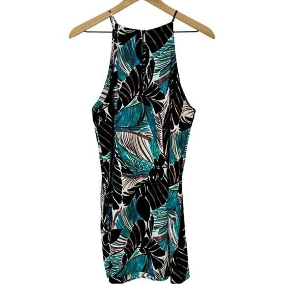 Meghan LA Bold Tropical Print Sleeveless Mini Dress Large Summer Beach Vacation - Picture 6 of 9